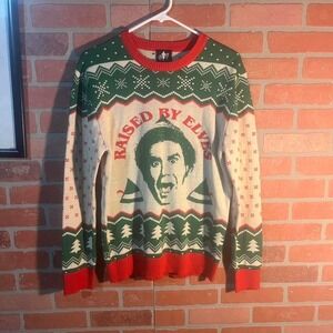 Elf "Raised By Elves" Christmas Sweater
